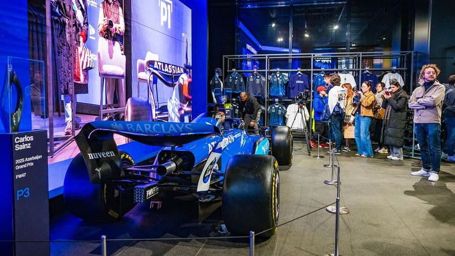 Williams F1 car on display at the Williams Racing fan activation