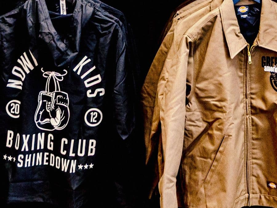 Green Day tour jackets on display