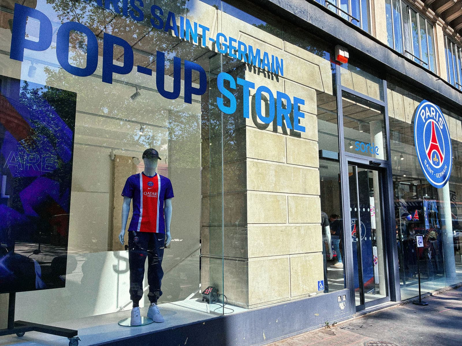 Paris Saint-Germain pop-up store front