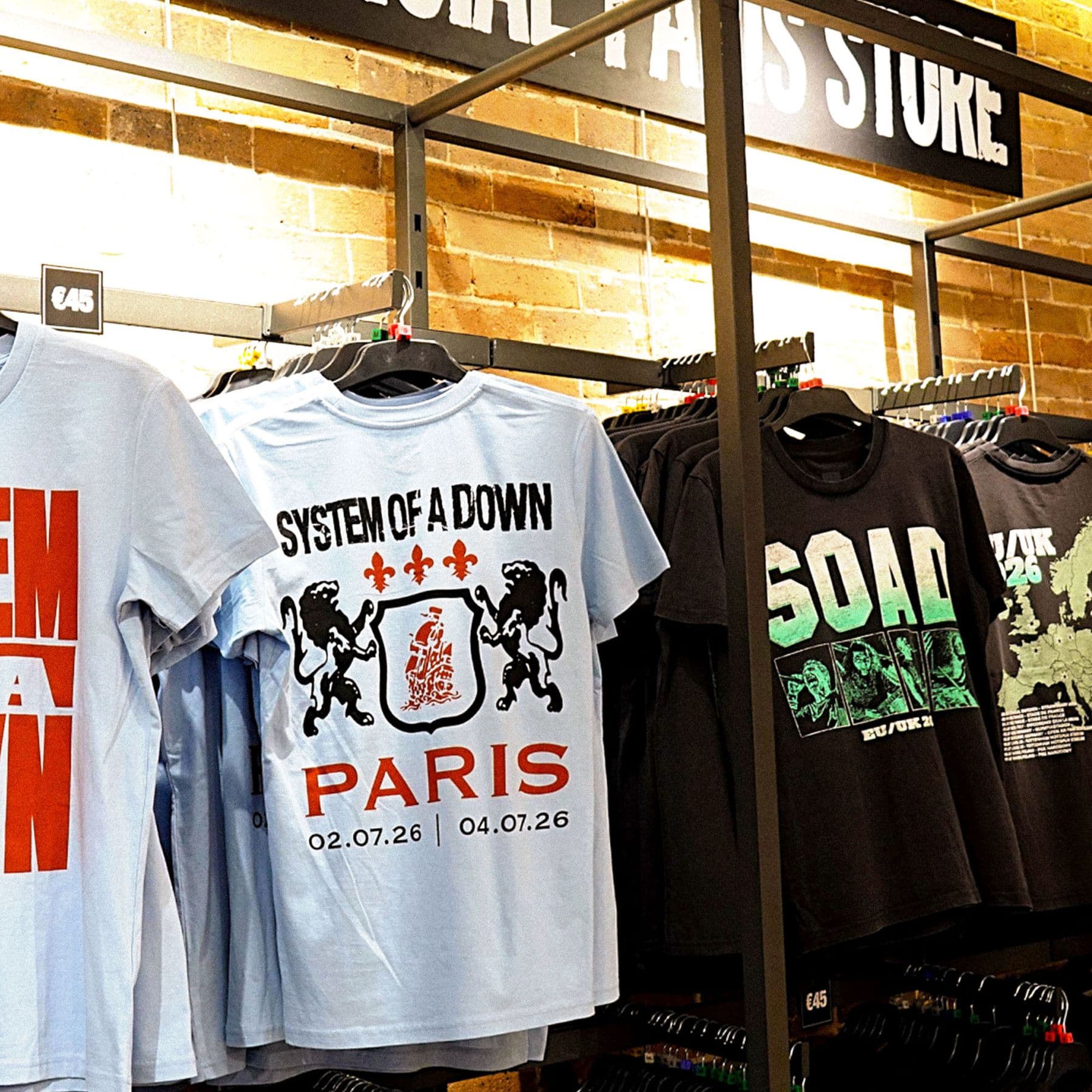 System Of A Down Paris pop-up store merchandise