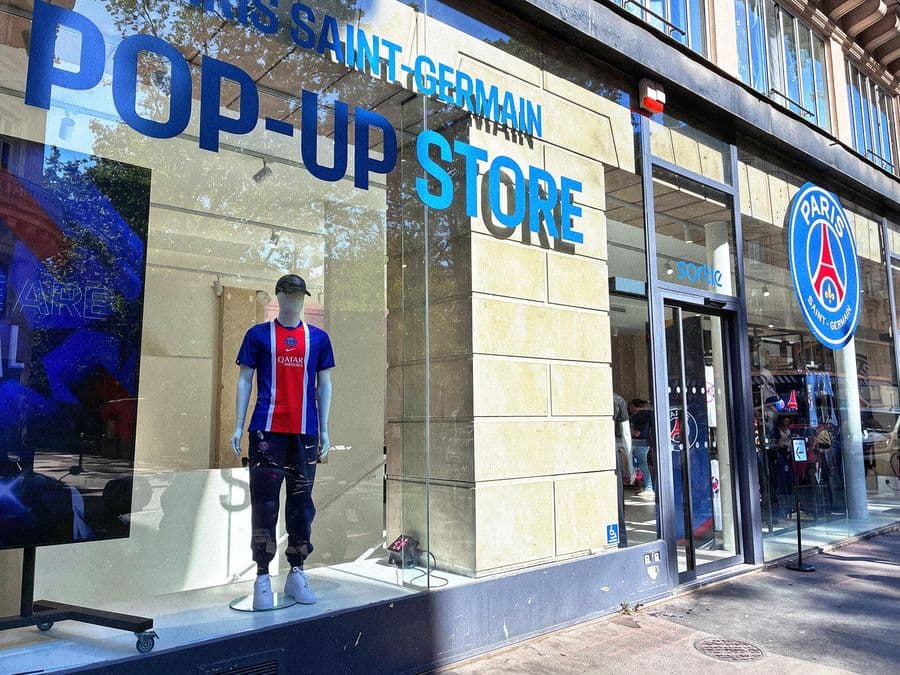 Paris Saint-Germain pop-up store front