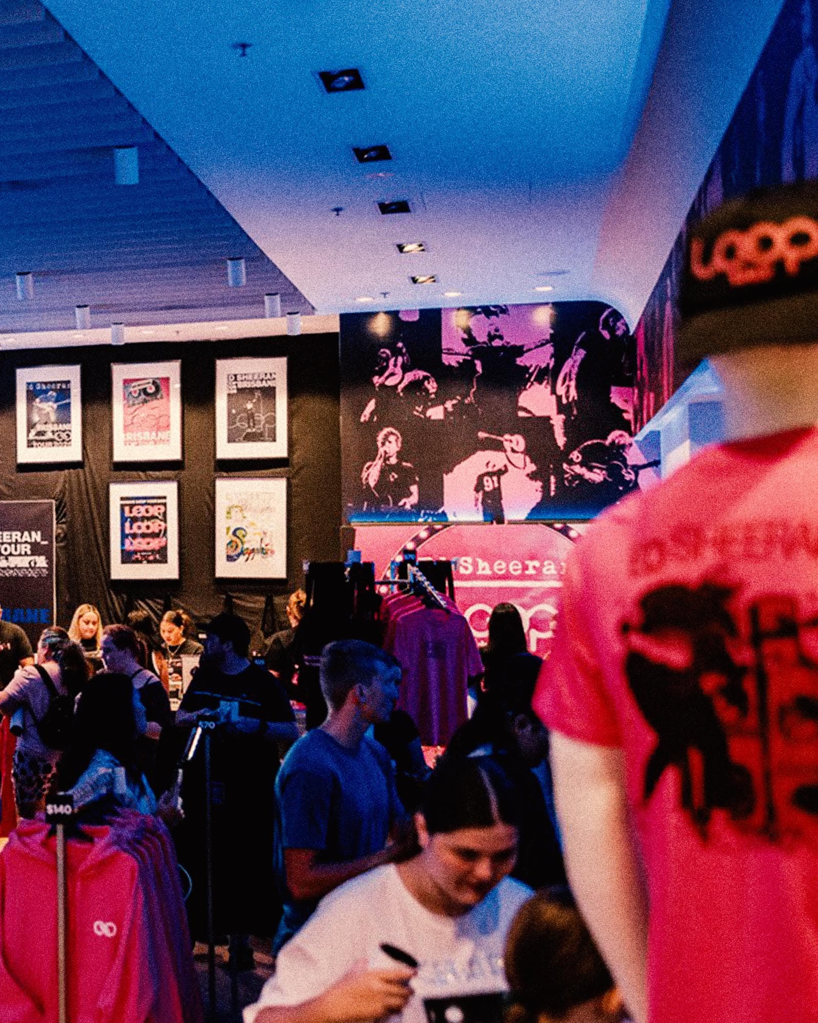 Fans shopping inside the Ed Sheeran pop-up store in Australia
